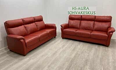POHJANMAAN Pasadena 3 Istuttava Nahkasohva 3 + 3