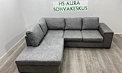 Harmaa Kulmasohva